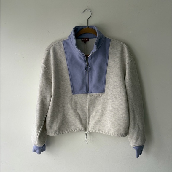 STAUD Alys Pullover Zip Up Sweatshirt Size Medium - Picture 4 of 8